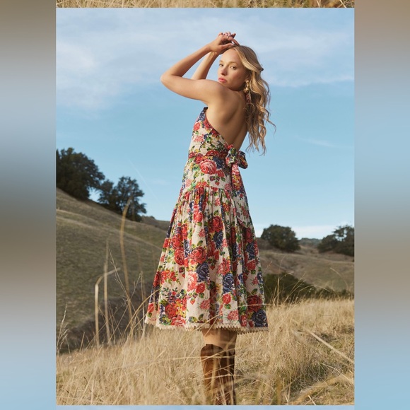 EDDY Krystal Modi Dress Blooming Floral Halter Neck Dress - Picture 2 of 10